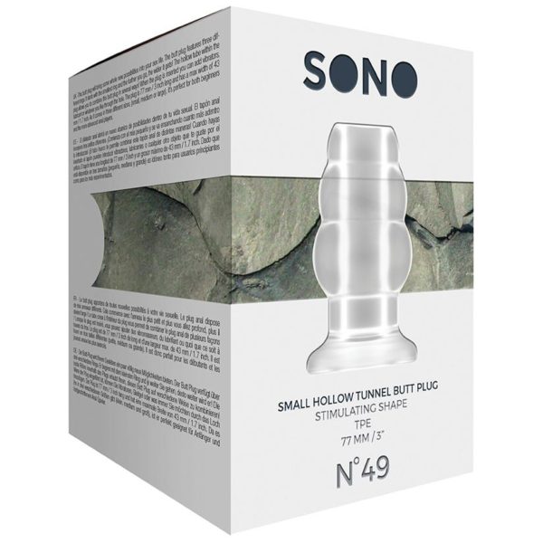 Sono No.49 Hollow Tunnel Butt Plug-Small Translucent 3"